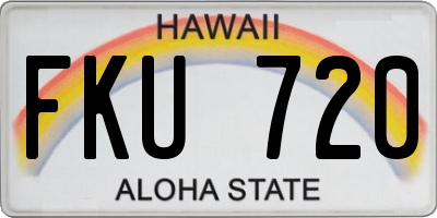 HI license plate FKU720