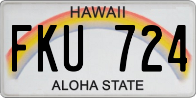 HI license plate FKU724
