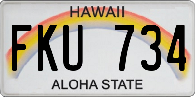 HI license plate FKU734