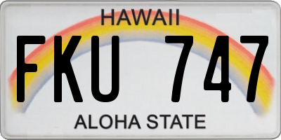 HI license plate FKU747