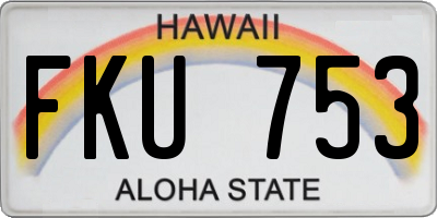 HI license plate FKU753