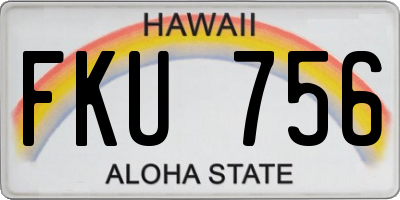 HI license plate FKU756