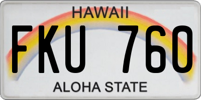 HI license plate FKU760
