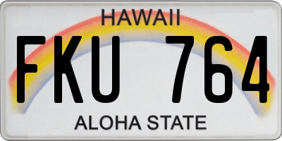 HI license plate FKU764