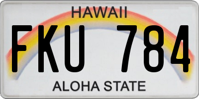 HI license plate FKU784