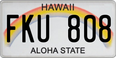 HI license plate FKU808
