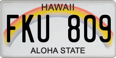 HI license plate FKU809