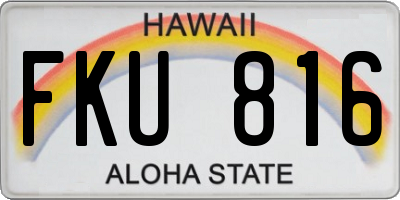 HI license plate FKU816