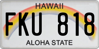 HI license plate FKU818