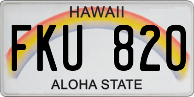 HI license plate FKU820