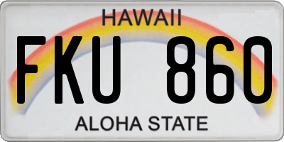 HI license plate FKU860