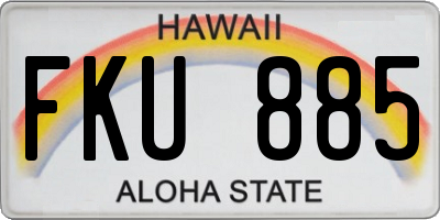 HI license plate FKU885