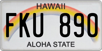 HI license plate FKU890