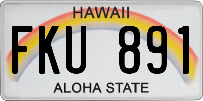 HI license plate FKU891
