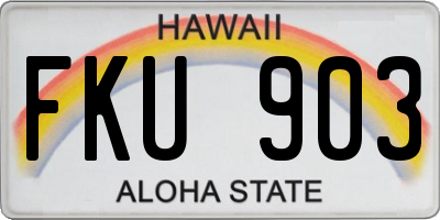 HI license plate FKU903
