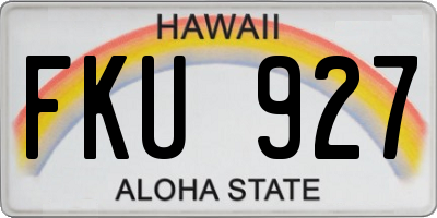 HI license plate FKU927