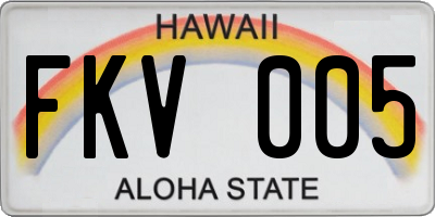 HI license plate FKV005