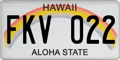HI license plate FKV022