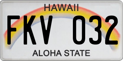 HI license plate FKV032