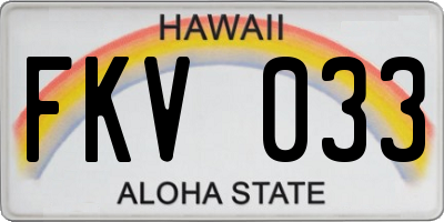 HI license plate FKV033