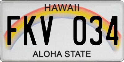 HI license plate FKV034