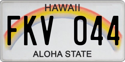 HI license plate FKV044