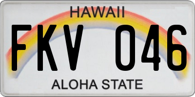 HI license plate FKV046