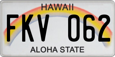HI license plate FKV062