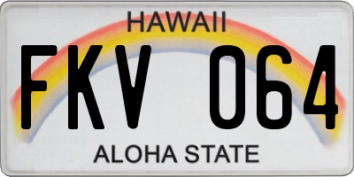 HI license plate FKV064