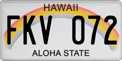 HI license plate FKV072