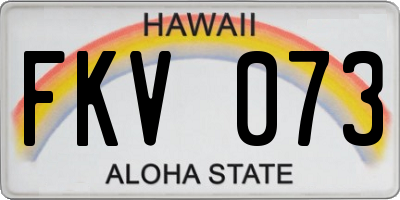 HI license plate FKV073