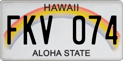 HI license plate FKV074