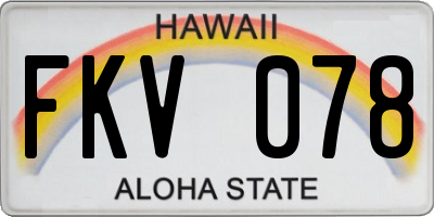 HI license plate FKV078