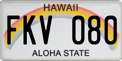 HI license plate FKV080