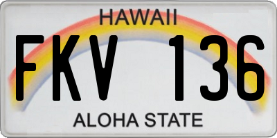 HI license plate FKV136