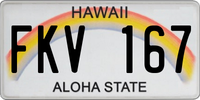 HI license plate FKV167