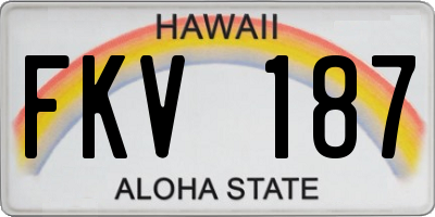 HI license plate FKV187