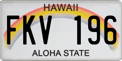 HI license plate FKV196