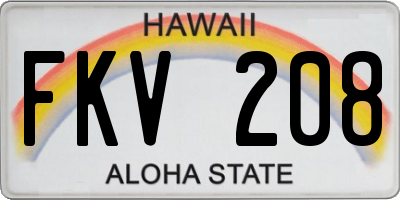 HI license plate FKV208