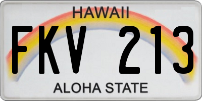 HI license plate FKV213