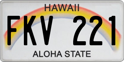HI license plate FKV221