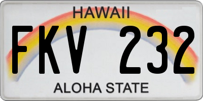 HI license plate FKV232