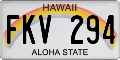 HI license plate FKV294