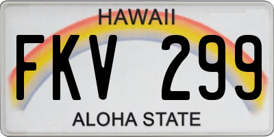 HI license plate FKV299