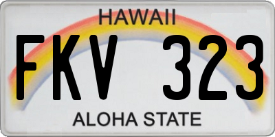 HI license plate FKV323