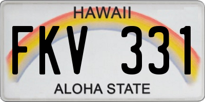 HI license plate FKV331