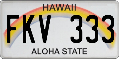 HI license plate FKV333