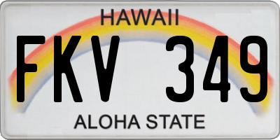 HI license plate FKV349
