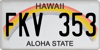HI license plate FKV353