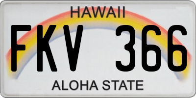HI license plate FKV366